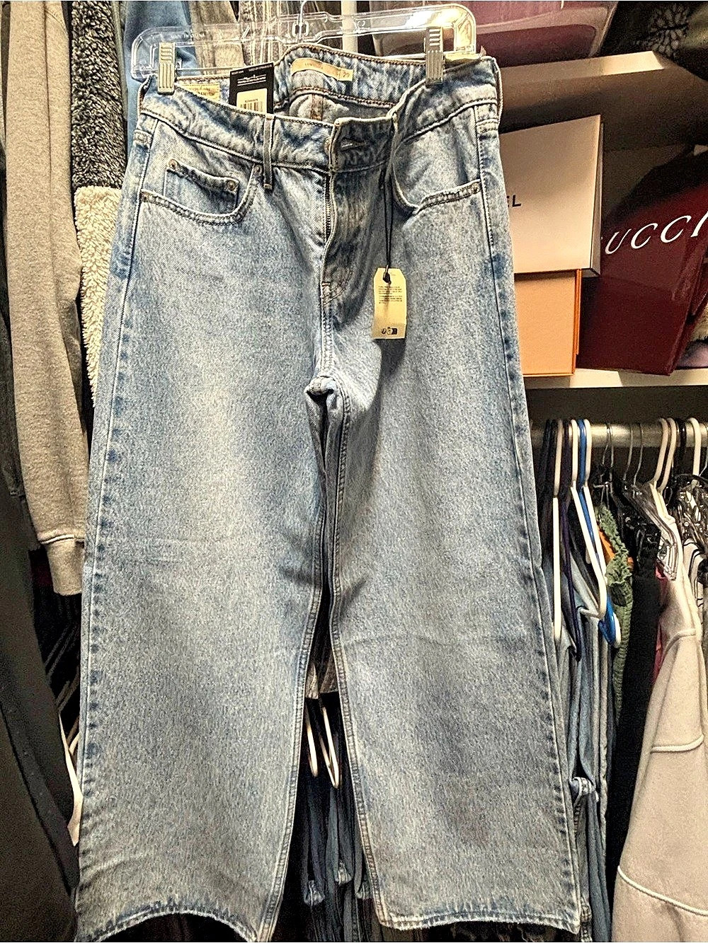 Levi's Low Loose Jeans Women's Straight Leg Blue Waist 29